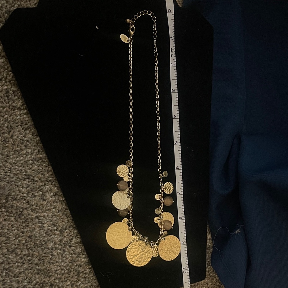 Lia Sophia Gold-Tone Necklace with Textured Discs - Picture 3 of 3